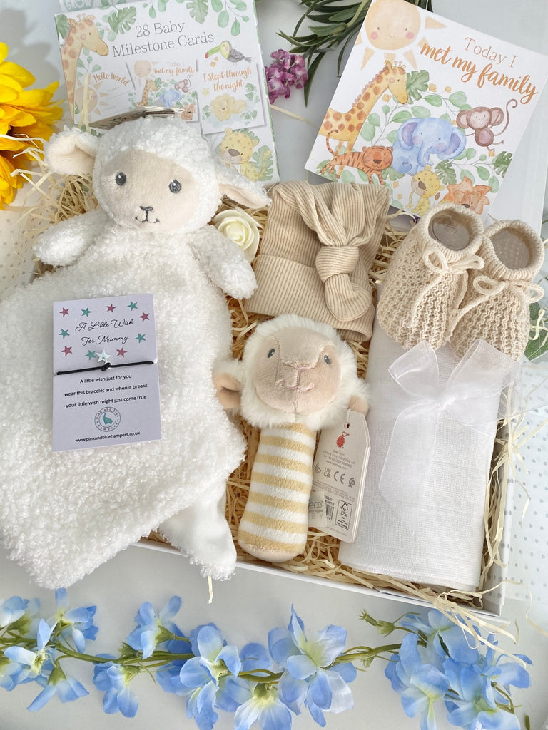 New Mum Hamper - Loving Little Lambs - Pink and Blue Hampers