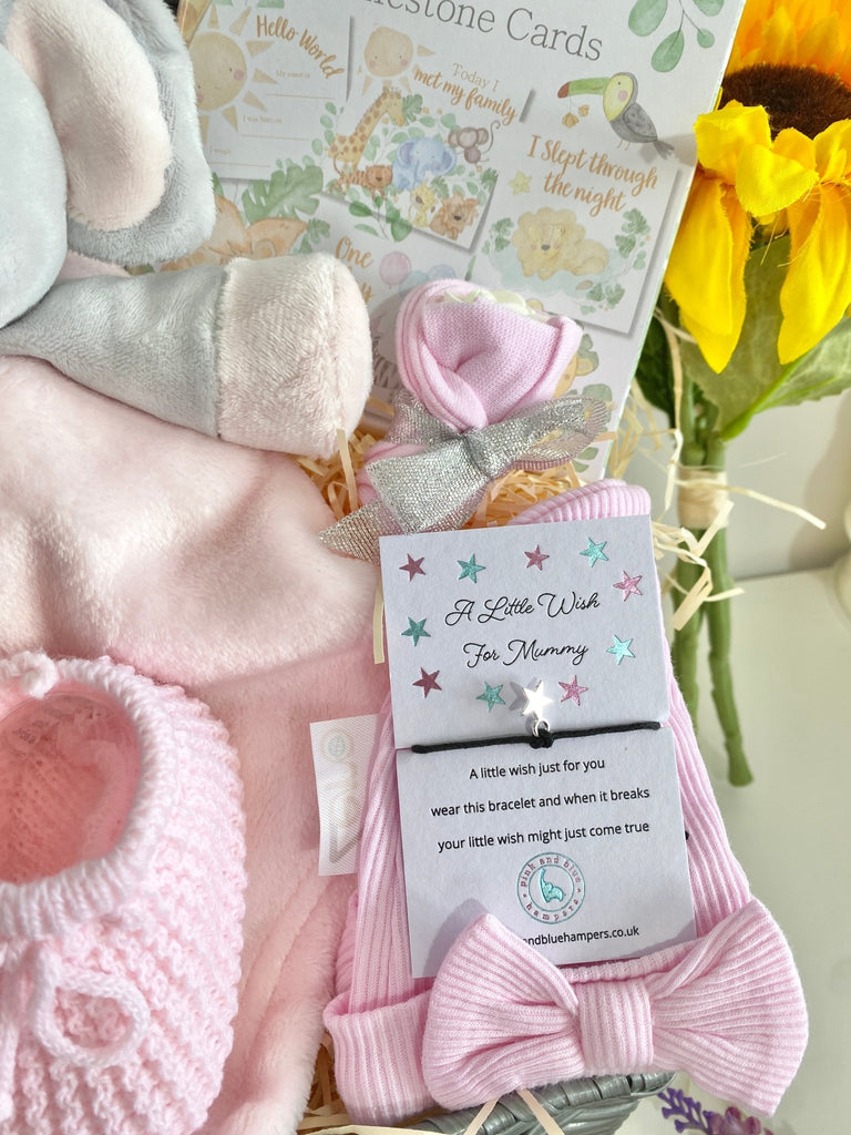 New Mummy Baby Gift - Little Pink Booties - Pink and Blue Hampers