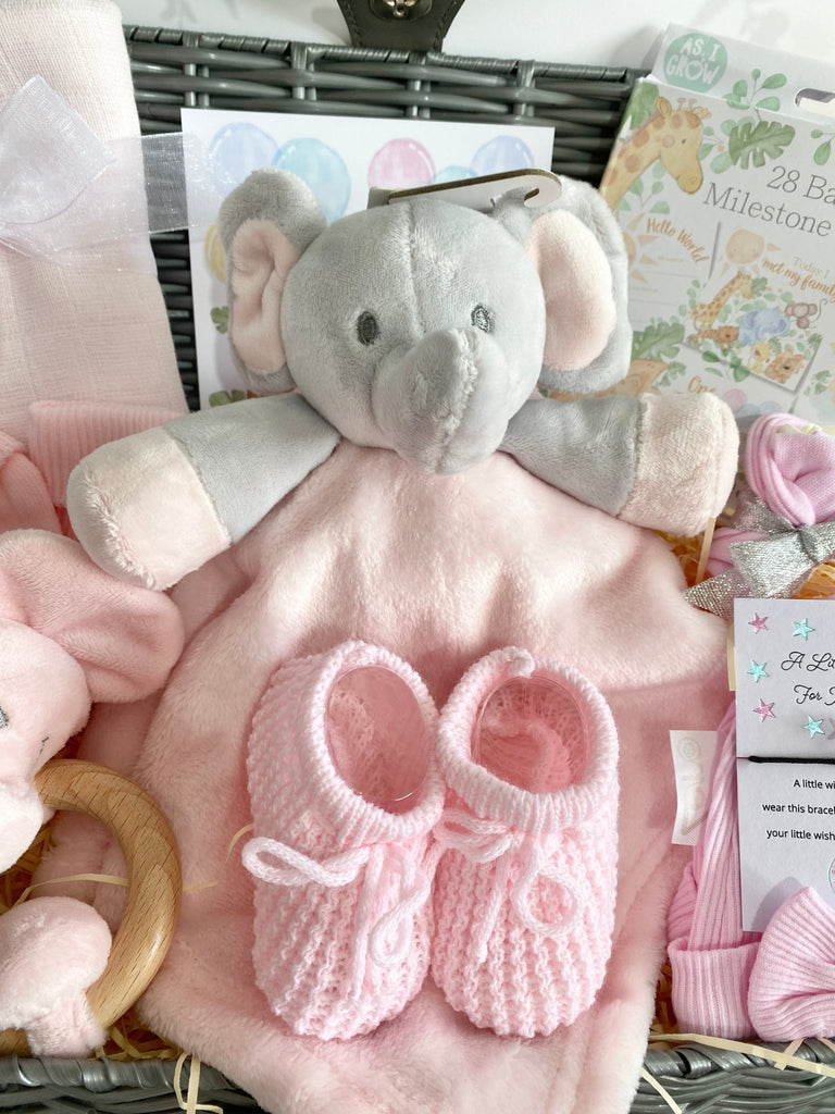 New Mummy Baby Gift - Little Pink Booties - Pink and Blue Hampers