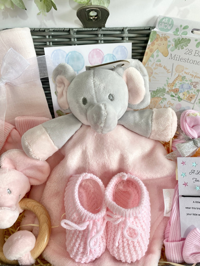 New Mummy Baby Gift - Little Pink Booties - Pink and Blue Hampers