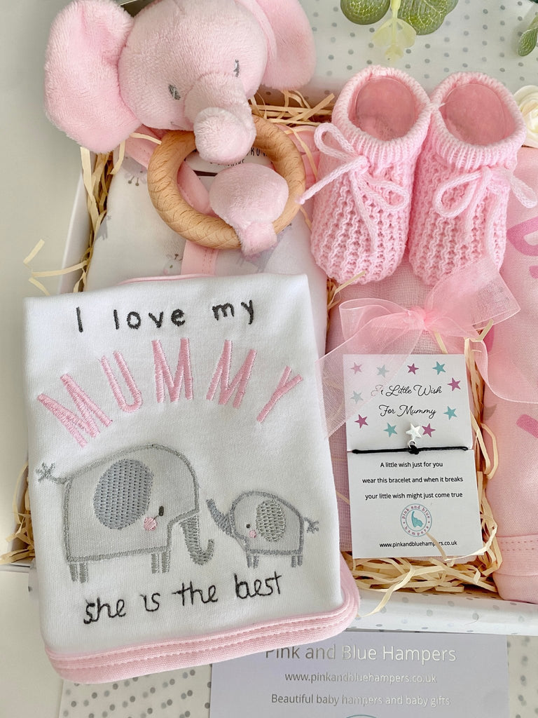 New Mummy & Daddy Baby Girl Gift - Sweetness Overload - Pink and Blue Hampers