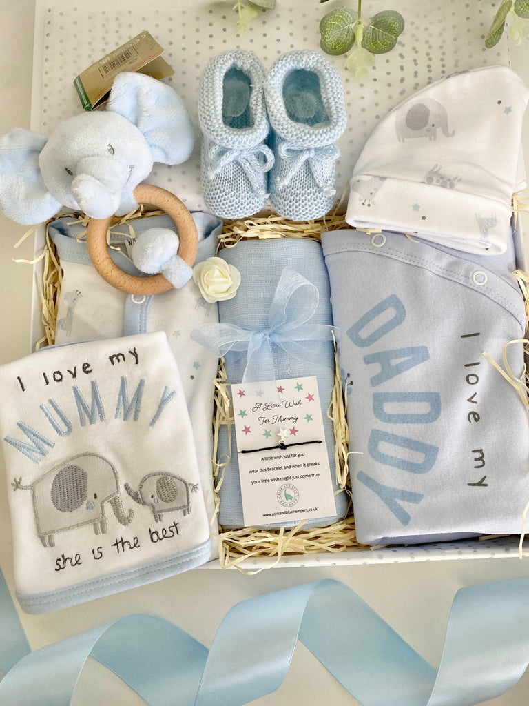 New Mummy & Daddy Gift Hamper - Lots Of Love - Pink and Blue Hampers