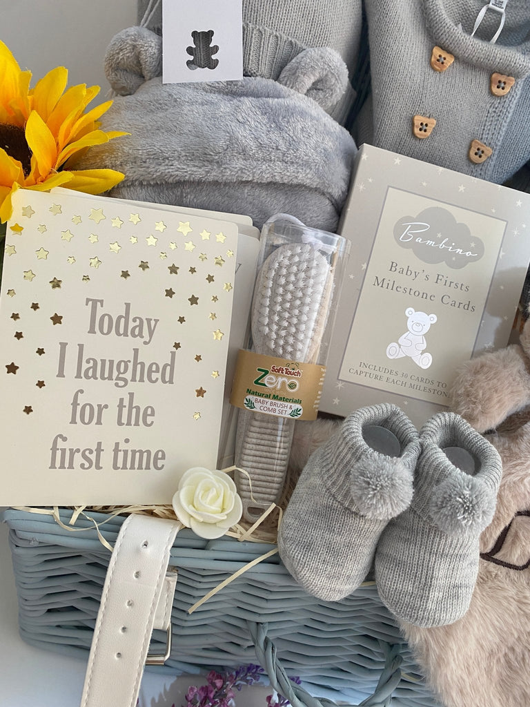 Personalised Baby Hamper - Laughs With Teddy - Pink and Blue Hampers