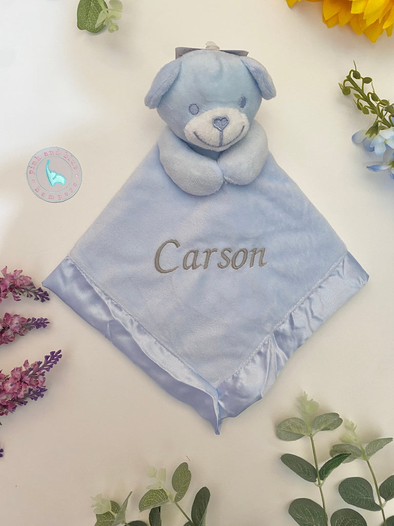 Personalised Blue Bear Comforter - Pink and Blue Hampers