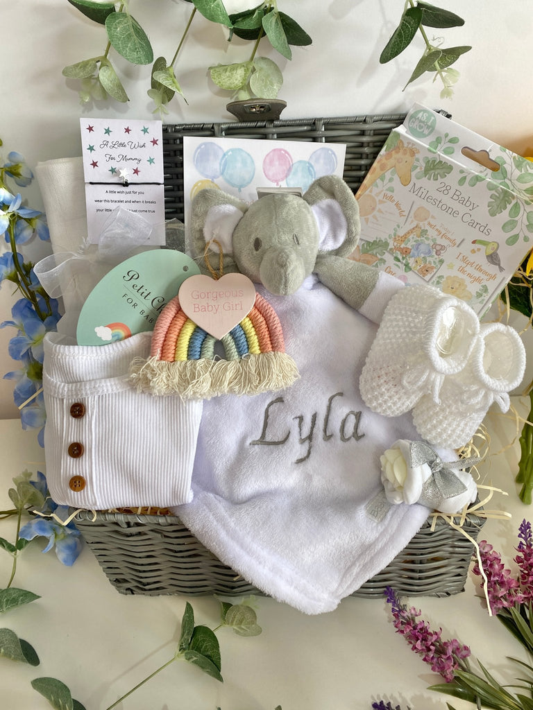 Personalised Mummy To Be Baby Hamper - Buttons & Booties - Pink and Blue Hampers