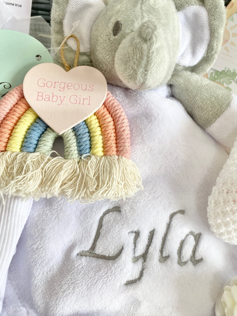 Personalised Mummy To Be Baby Hamper - Buttons & Booties - Pink and Blue Hampers