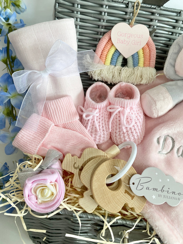 Personalised New Mum Baby Girl Gift Hamper - Gorgeous Baby Girl - Pink and Blue Hampers