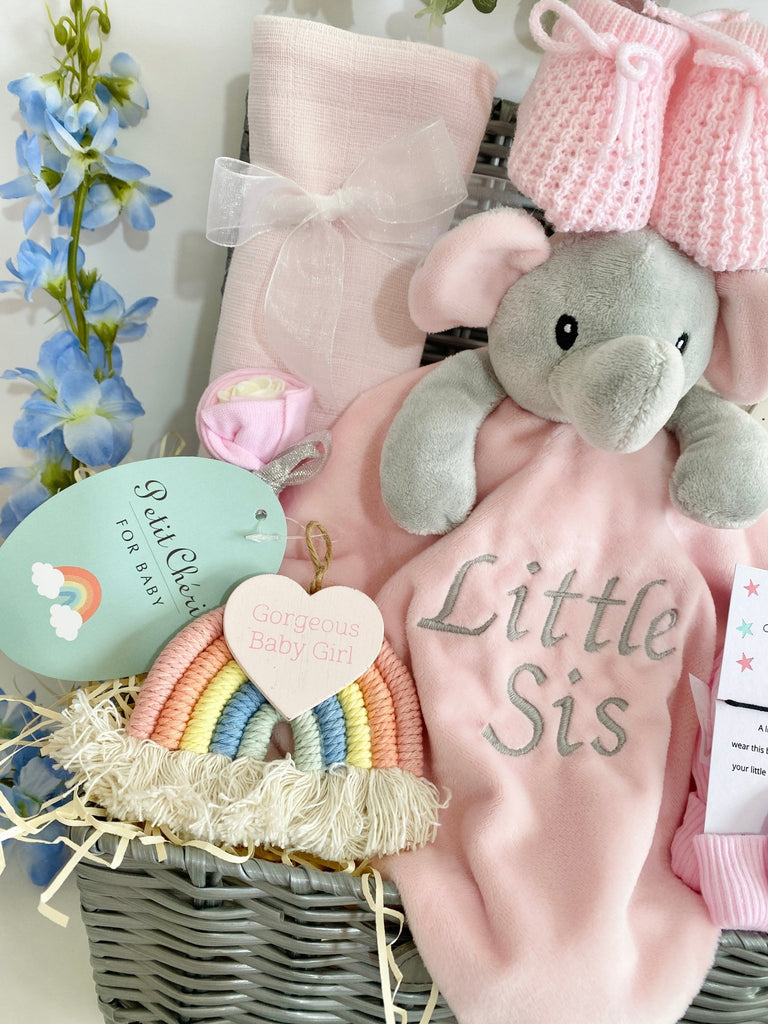 Personalised New Mummy Baby Hamper - Little Sister Gift - Pink and Blue Hampers