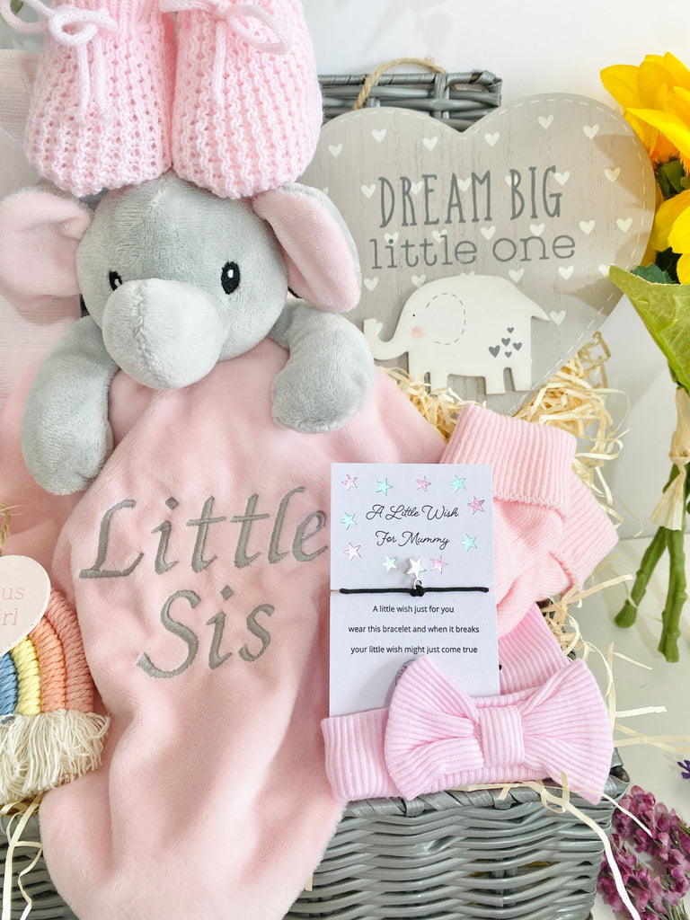 Personalised New Mummy Baby Hamper - Little Sister Gift - Pink and Blue Hampers