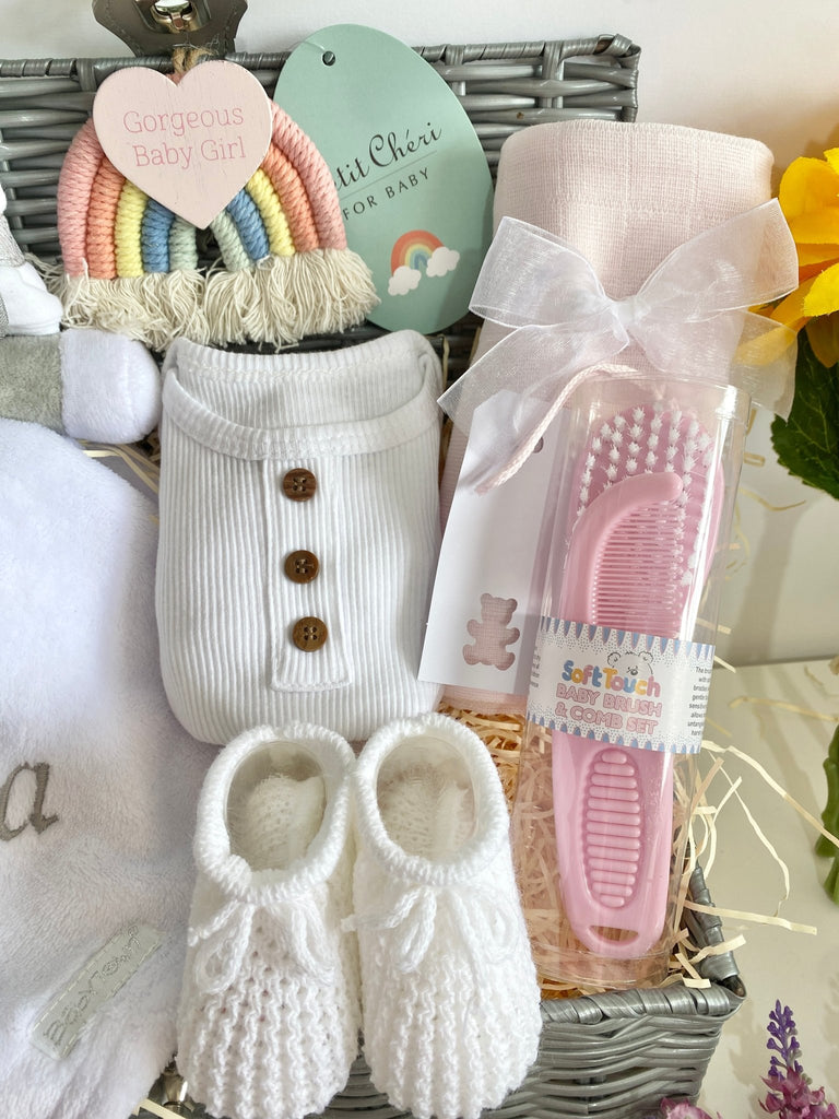 Personalised New Mummy Baby Hamper - Snuggly Cuddles - Pink and Blue Hampers