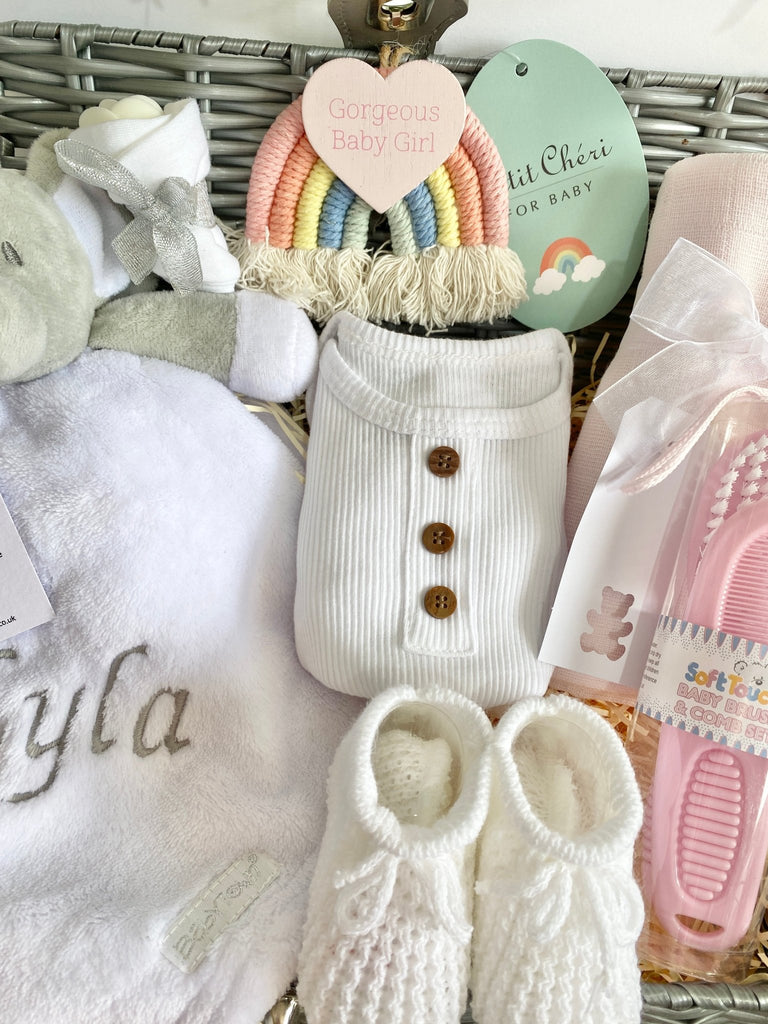 Personalised New Mummy Baby Hamper - Snuggly Cuddles - Pink and Blue Hampers