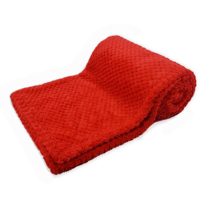 Red Waffle Baby Blanket - Pink and Blue Hampers