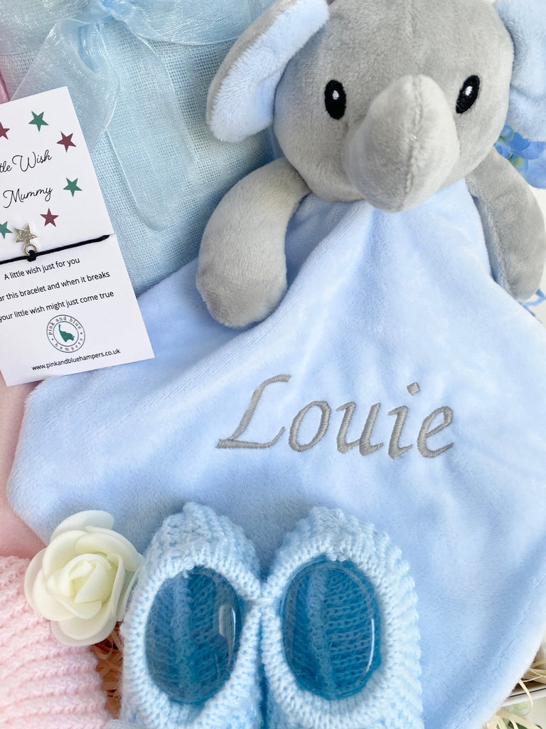 Stunning Personalised Twin Baby Hamper, Twin Girls Hamper, Twin Boys Hamper - Pink and Blue Hampers