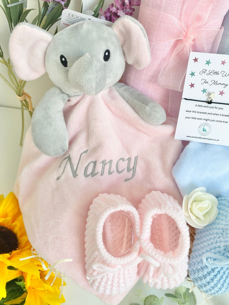 Stunning Personalised Twin Baby Hamper, Twin Girls Hamper, Twin Boys Hamper - Pink and Blue Hampers