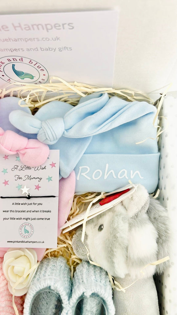 Stunning Twin Boy And Girl Baby Gift Set, Twin Gift Set - Pink and Blue Hampers