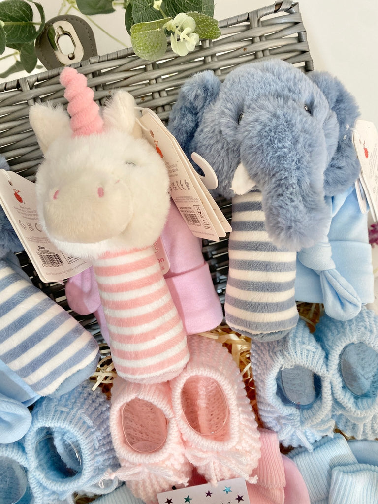 Triplet Baby Boys And Baby Girl Hamper Basket - Pink and Blue Hampers