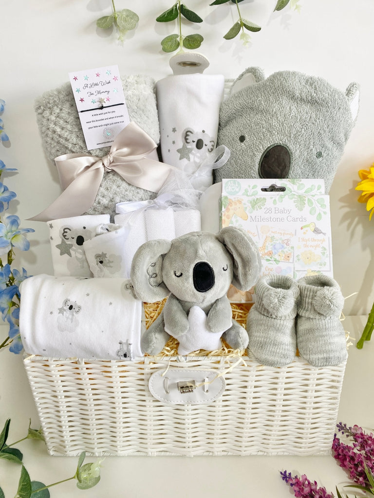 Unisex Baby Hamper - Koala Hugging Star Teddy - Pink and Blue Hampers