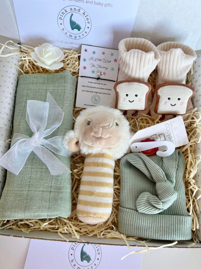 Utterly Adorable Baby Girl Toast Sock Baby Gift Hamper - Pink and Blue Hampers