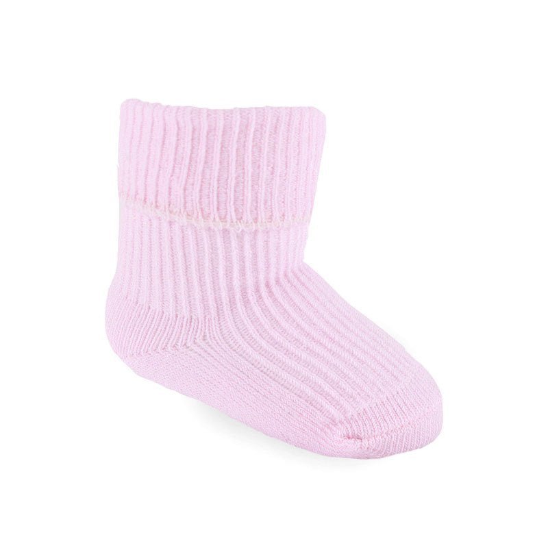 Baby Girl Socks, Baby Pink Turnover Socks - Pink and Blue Hampers