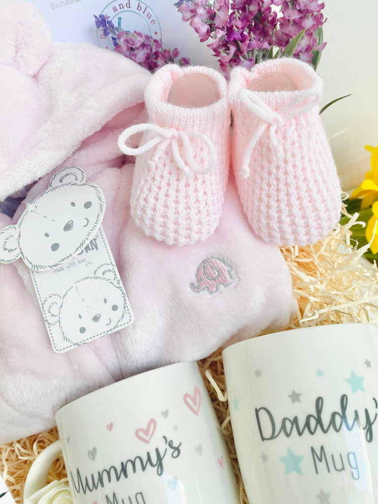 Beautiful Baby Girl Gift Hamper, New Mummy & Daddy Gift - Pink and Blue Hampers