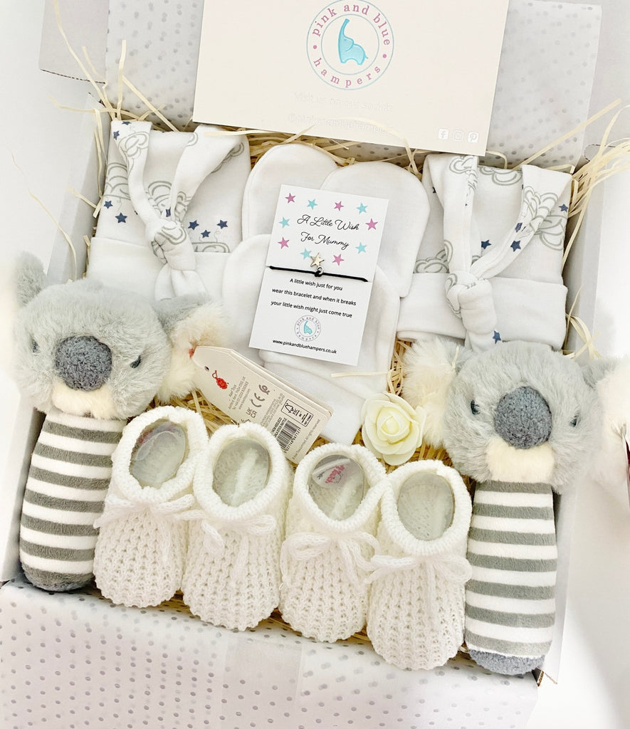 Beautiful Unisex Twin Baby Gift Set, Twin Gift Box - Pink and Blue Hampers