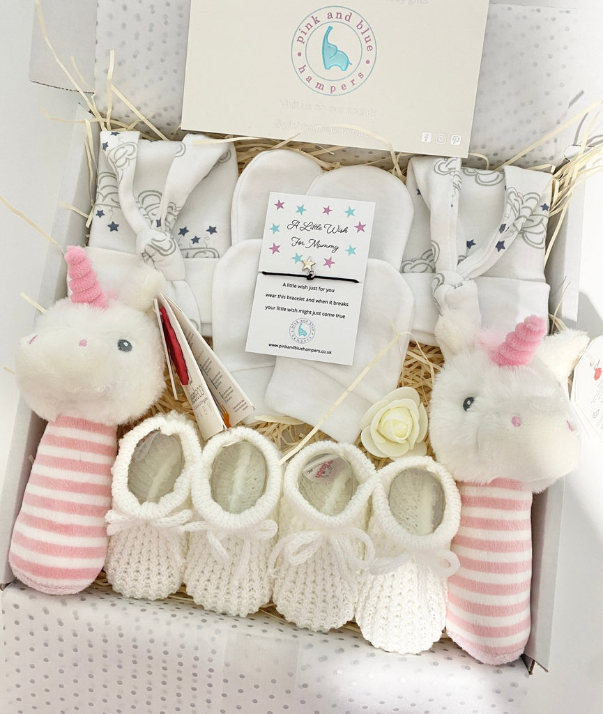 Beautiful Unisex Twin Baby Gift Set, Twin Gift Box - Pink and Blue Hampers