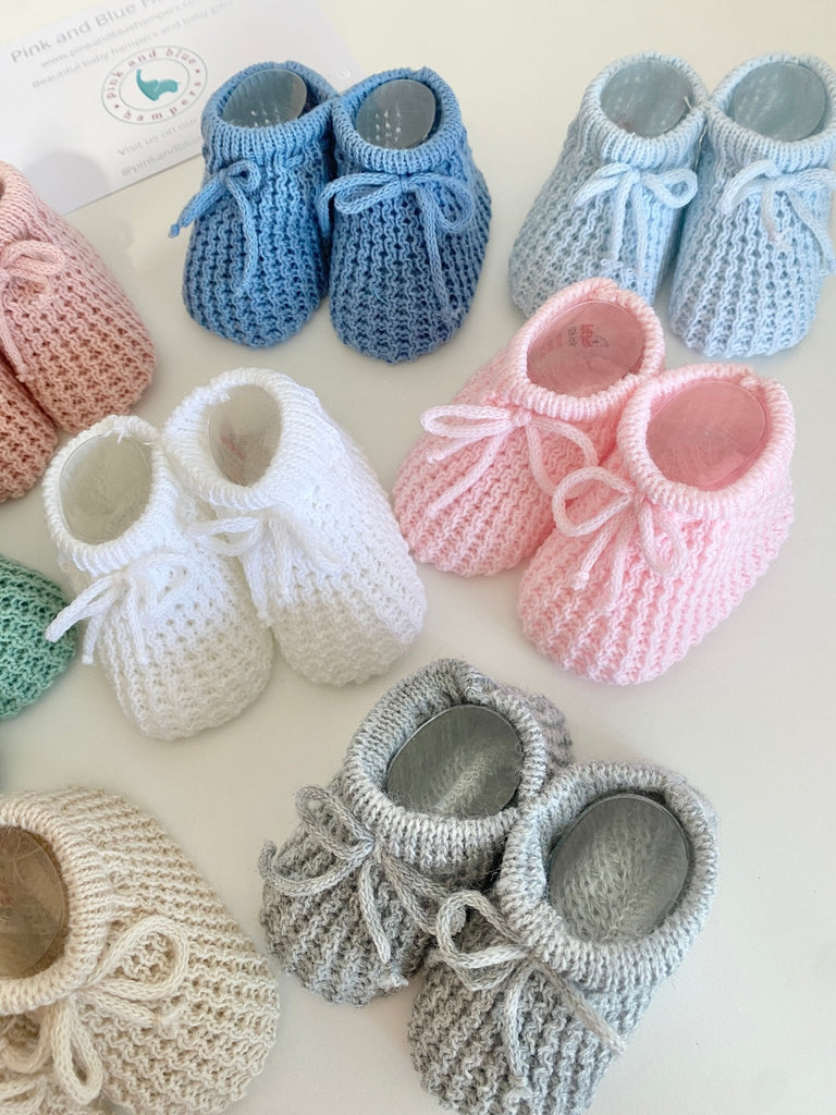 Cute Newborn Baby Booties - Pink and Blue Hampers