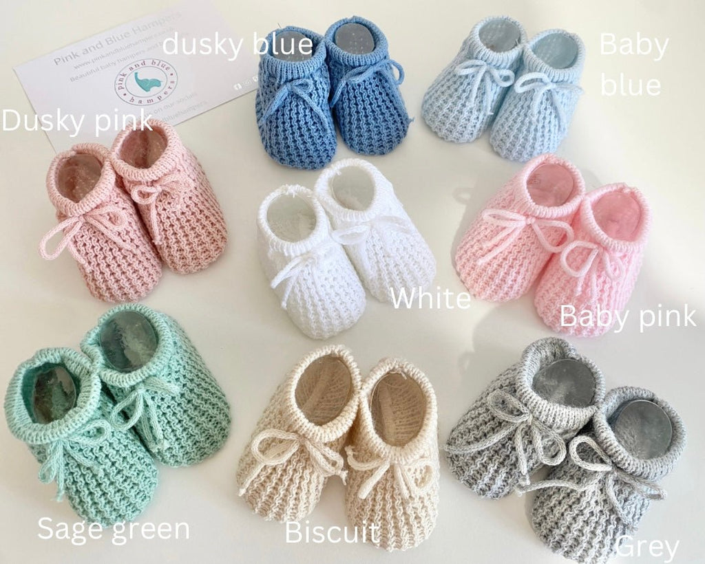 Cute Newborn Baby Booties - Pink and Blue Hampers