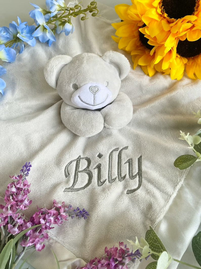 Cute Personalised Baby Comforter, New Baby Gift - Pink and Blue Hampers