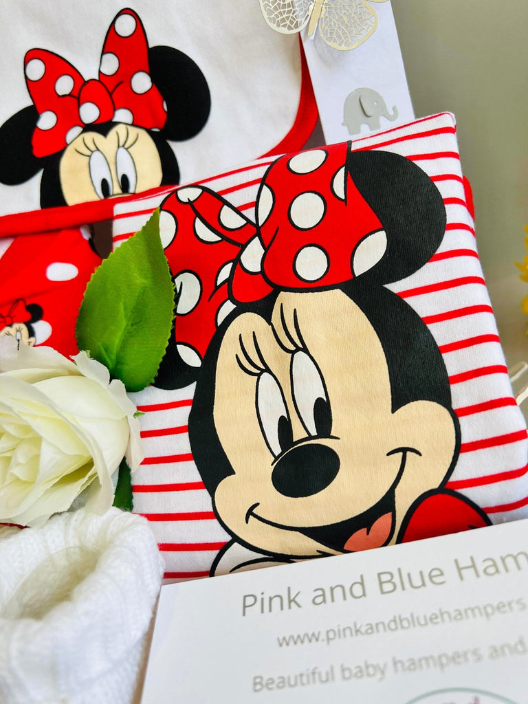 Gorgeous Baby Girl Gift Set, Minnie Mouse Baby Gift - Pink and Blue Hampers