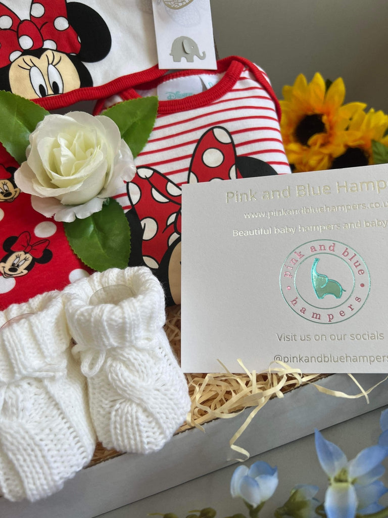 Gorgeous Baby Girl Gift Set, Minnie Mouse Baby Gift - Pink and Blue Hampers