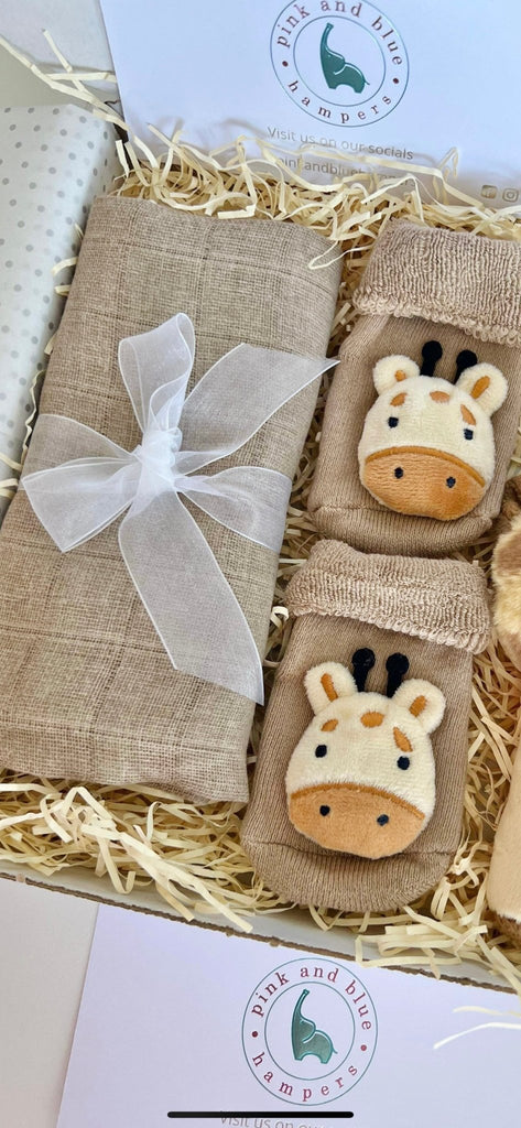 Gorgeous Giraffe Themed Baby Gift Hamper - Pink and Blue Hampers