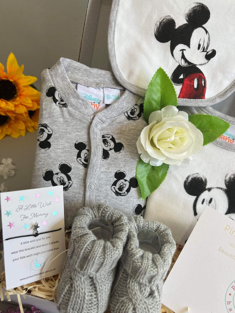 Gorgeous Mickey Mouse Themed New Baby Gift Set - Pink and Blue Hampers