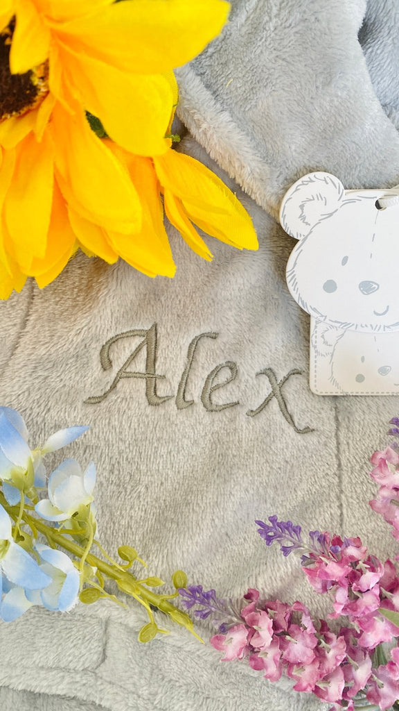 Gorgeous New Parents Baby Gift Hamper With Personalised Dressing Gown - Pink and Blue Hampers