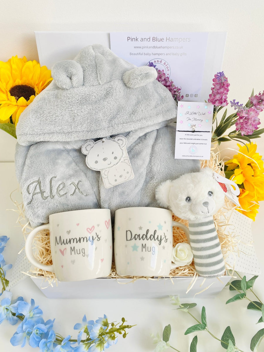 Personalised baby hot sale hamper