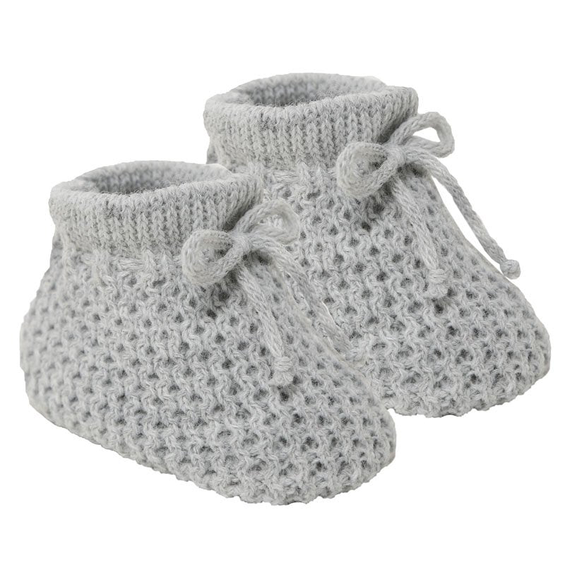 Grey Baby Booties - Pink and Blue Hampers