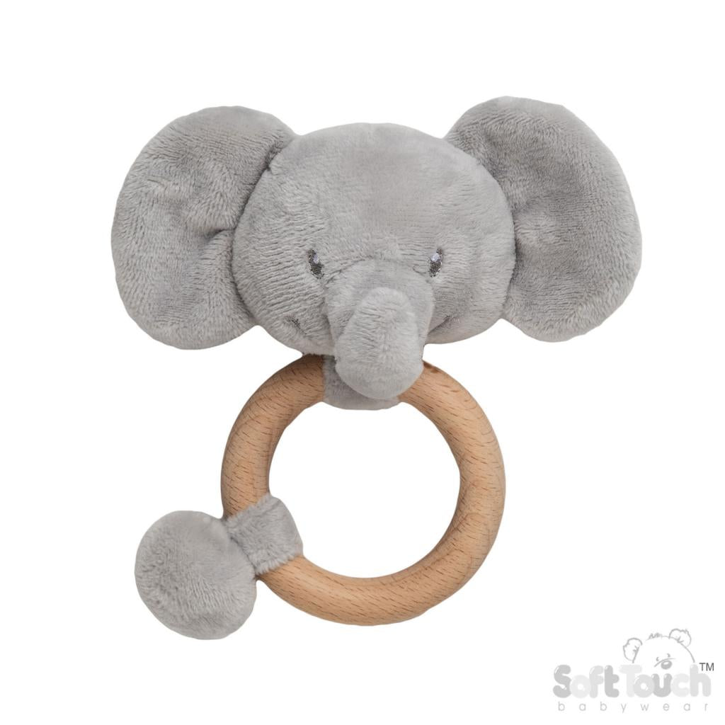 Grey Elephant Rattle Ring - Pink and Blue Hampers