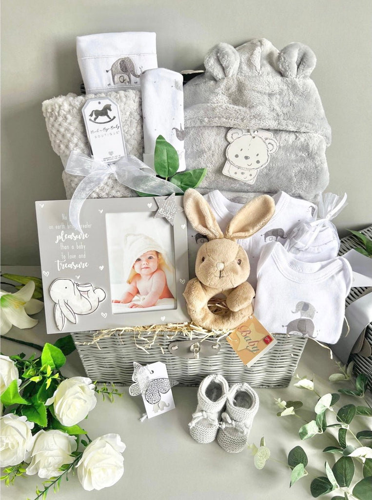 Luxurious and stunning Elephant & Bunny Themed Baby Hamper - Pink and Blue Hampers