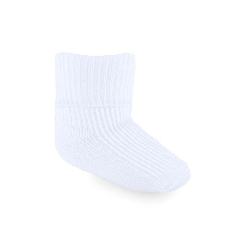 Plain White Turnover Socks - Pink and Blue Hampers