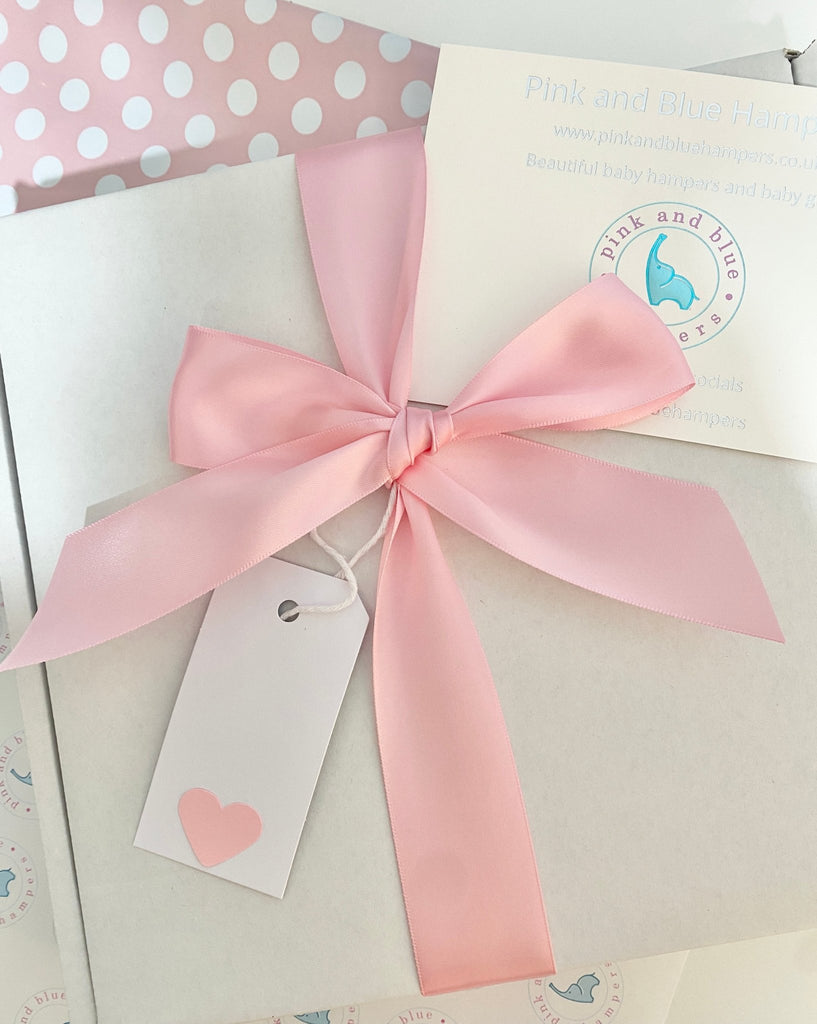 Pretty Pink Baby Girl Gift Set With Rattle Stick - Pink and Blue Hampers