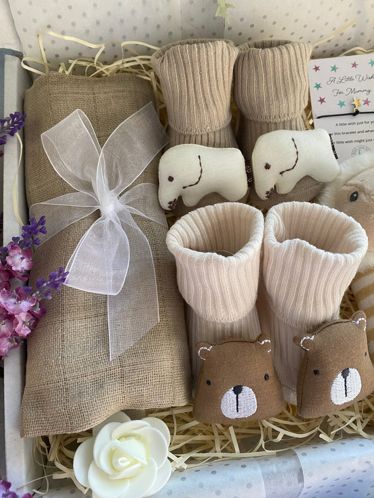 Stunning Elephant and Bear Baby Gift Set - Pink and Blue Hampers