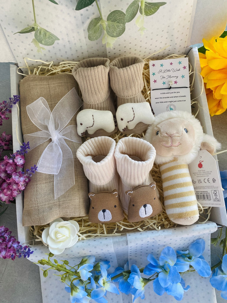 Stunning Elephant and Bear Baby Gift Set - Pink and Blue Hampers