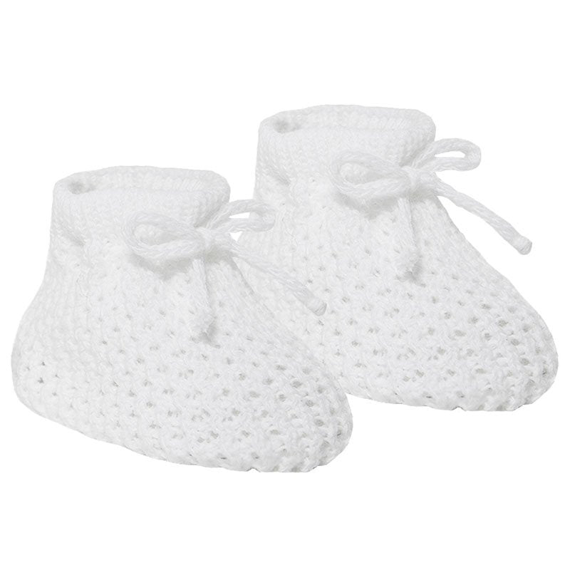 White Baby Booties - Pink and Blue Hampers